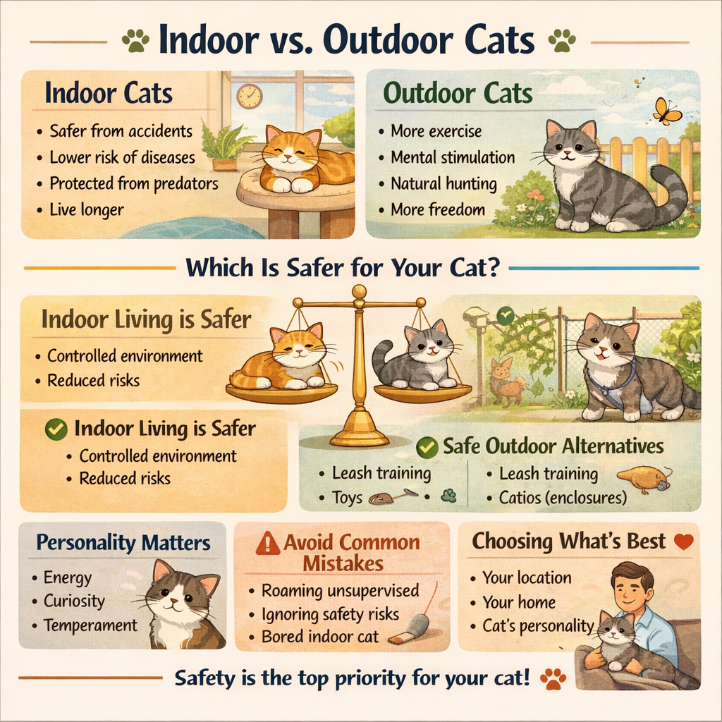 indoor vs. outdoor cats infographic