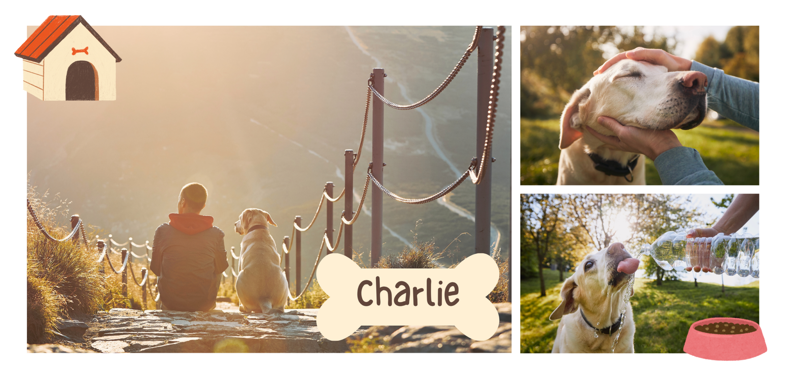 white beige simple photo collage dog wraparound mug